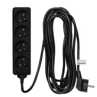 Prelungitor PremiumCord cu cablu de 3 m, 4 prize, 230V, prize cu contact de protecție la 45°, protecție pentru copii, negru 3