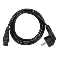 Cablu de alimentare PremiumCord kpspt2 Mickey Mouse 230V 2m, cu ștecher cu contact de protecție la conector unghiular IEC 320 C5, cablu de alimentare PC cu 3 pini, negru 3