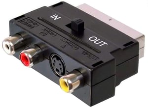 Adaptor PremiumCord SCART cu 3x RCA Cinch și conector S-Video, cu comutator intrare/ieșire