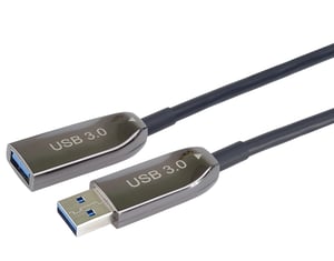PremiumCord USB 3.2 optički produžni kabel 30m (AOC), optičko vlakno, SuperSpeed 5Gbps, Gen 1 Type A, ženski-muški, crni