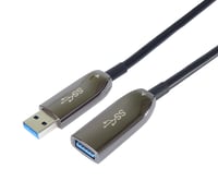 PremiumCord USB 3.2 optički produžni kabel 30m (AOC), optičko vlakno, SuperSpeed 5Gbps, Gen 1 Type A, ženski-muški, crni 2