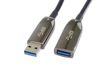 PremiumCord USB 3.2 optički produžni kabel 30m (AOC), optičko vlakno, SuperSpeed 5Gbps, Gen 1 Type A, ženski-muški, crni 4