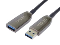 PremiumCord USB 3.2 optički produžni kabel 30m (AOC), optičko vlakno, SuperSpeed 5Gbps, Gen 1 Type A, ženski-muški, crni 3