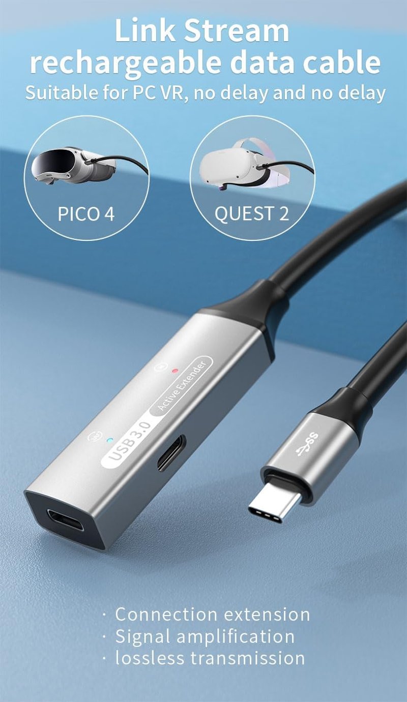 PremiumCord USB-C hosszabbító kábel 10m aktív erősítővel, Type-C 5Gbit/s fekete - 10 m, USB-C