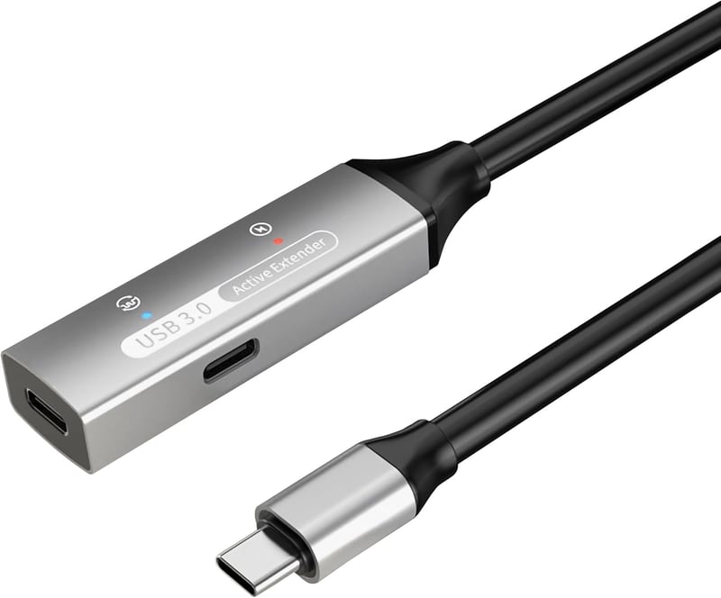PremiumCord USB-C hosszabbító kábel 10m aktív erősítővel, Type-C 5Gbit/s fekete - 10 m, USB-C