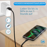 Nabíjací a dátový kábel PremiumCord USB-C, 3 m, čierny, USB-A – USB-C, 60 W, PD 3.0 / QC 4.0, 480 Mbit/s, 3 A 5