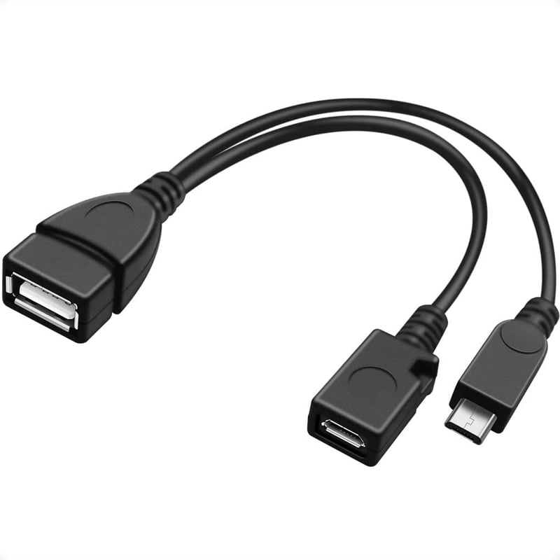 Adaptérový kábel PremiumCord USB OTG - USB-A samica + Micro USB samec - čierny - 14 cm