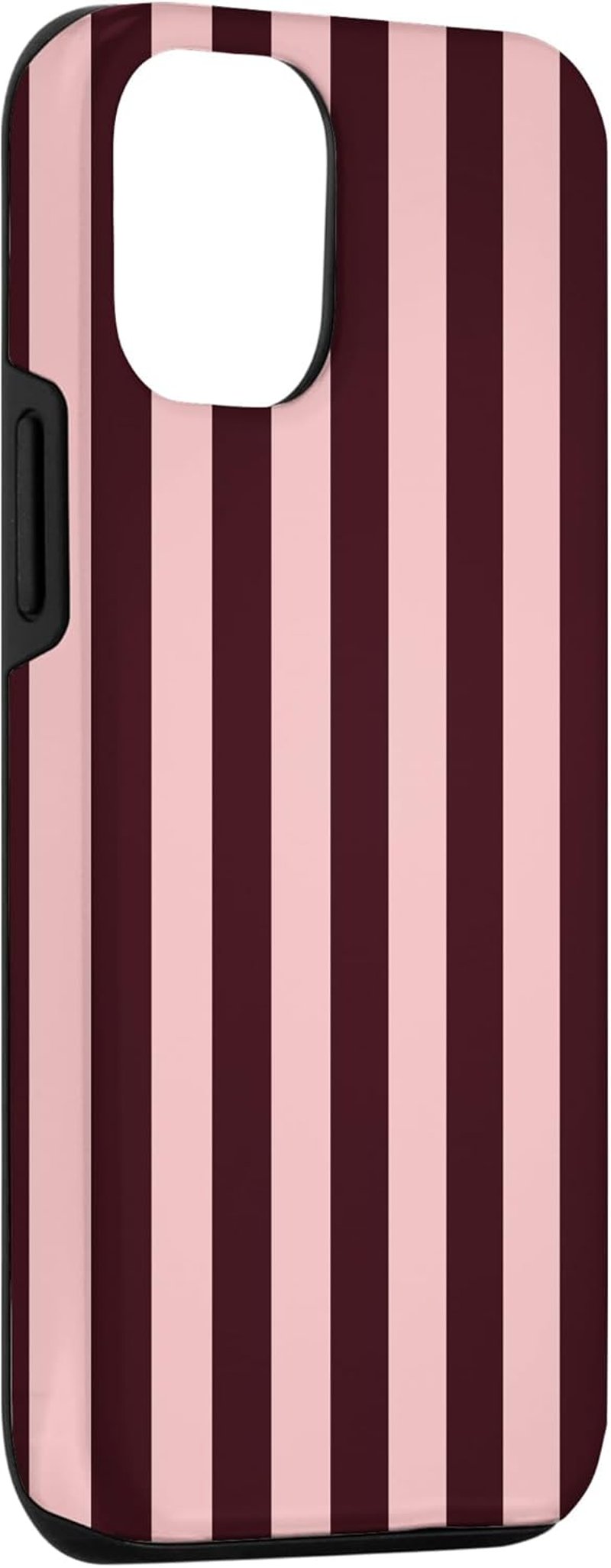 Preposh iPhone 12/12 Pro Rózsaszín-Bordó Csíkos Preppy Tok