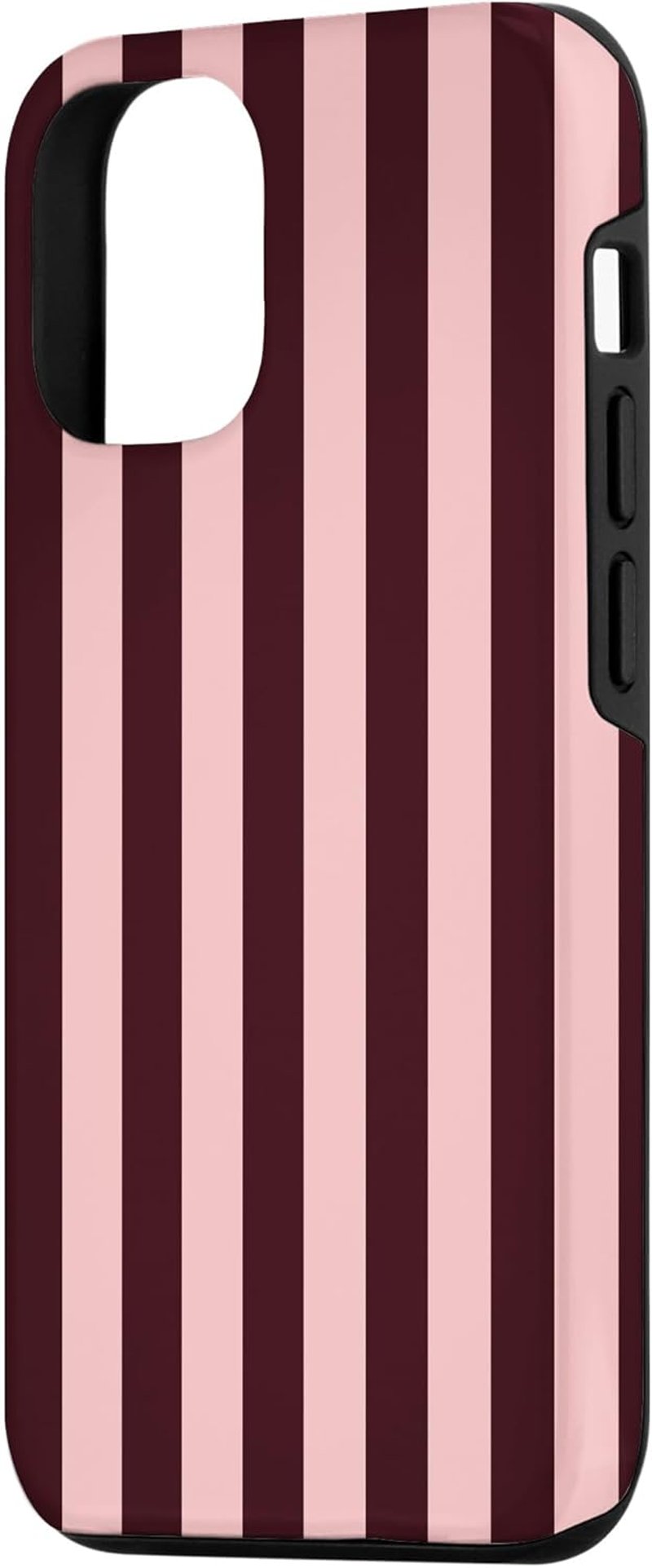 Preposh iPhone 12/12 Pro Rózsaszín-Bordó Csíkos Preppy Tok