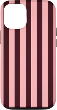 Preposh iPhone 12/12 Pro Rózsaszín-Bordó Csíkos Preppy Tok 1