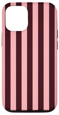 Puzdro na iPhone 12/12 Pro Preposh – ružovo-bordové pruhované 1