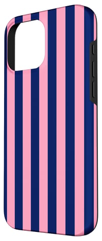 Kryt na iPhone 16 Pro Max Preppy & Pretty Stripes – tmavomodré a ružové pruhy, dievčenský estetický obal na telefón 2