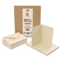 Skladacia pohľadnica PresentFill s obálkou, DIN A6 / C6, recyklovaný kraftový papier – béžová/krémová – 50 ks 2