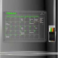 Calendar Magnetic din Acril PREVIS A3 (40x30 cm) cu 4 Markere - Planner Lunar Ștersibil, Calendar Magnetic Transparent pentru Frigider - Organizator Familial 1
