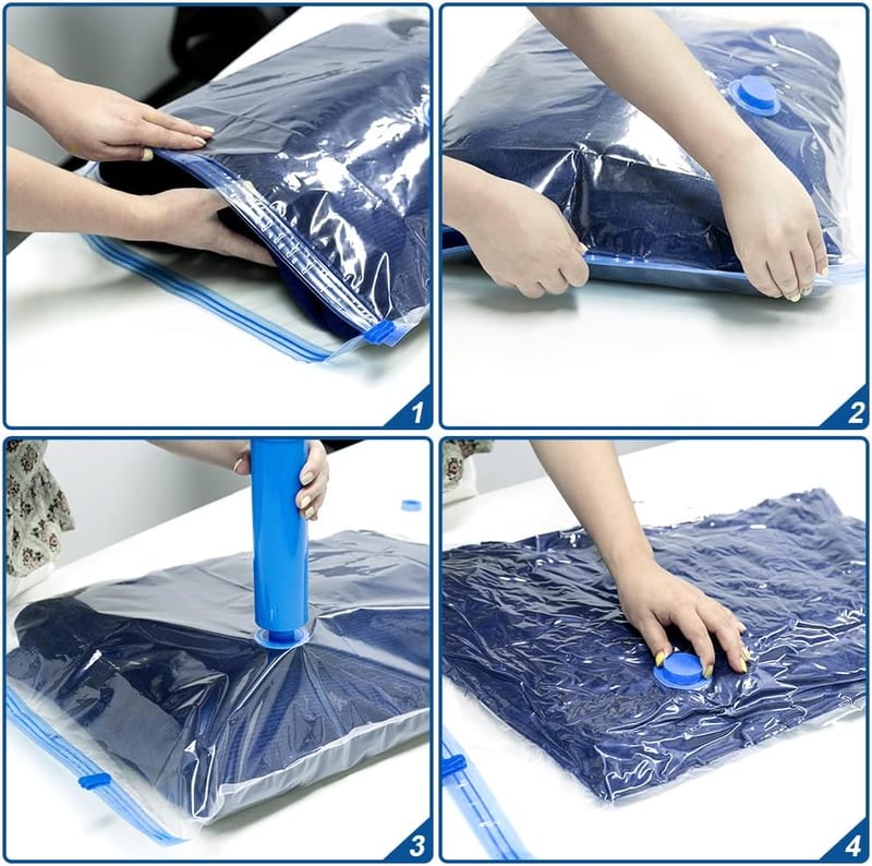Priksia Vákuum Tárolósátor Szett 6 db - 2 XL + 2 L + 2 M Méret, Légmentes Szelep