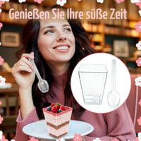 Primasage 50 ks opakovane použiteľných plastových pohárov na dezerty s viečkom 160 ml - zmrzlina, puding, pena, párty, piknik 7