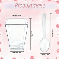 Primasage 50 ks opakovane použiteľných plastových pohárov na dezerty s viečkom 160 ml - zmrzlina, puding, pena, párty, piknik 2