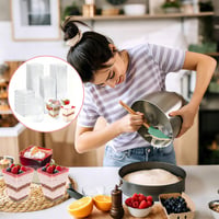 Primasage 50 ks opakovane použiteľných plastových pohárov na dezerty s viečkom 160 ml - zmrzlina, puding, pena, párty, piknik 6