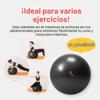 primasole Jóga és Gimnasztikai Egyensúlyozó Labda Pumpával, Fitness, Pilates, Otthon és Irodai Használatra, 65 cm, Fekete 5