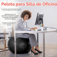 primasole Jóga és Gimnasztikai Egyensúlyozó Labda Pumpával, Fitness, Pilates, Otthon és Irodai Használatra, 65 cm, Fekete 6