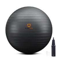 primasole Jóga és Gimnasztikai Egyensúlyozó Labda Pumpával, Fitness, Pilates, Otthon és Irodai Használatra, 65 cm, Fekete 1