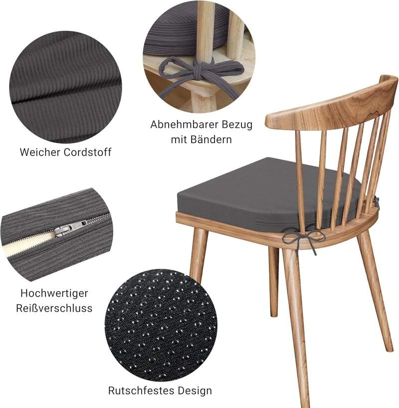 PRIMEPATIO 3002 Ülőpárna szett 2db 50x50cm U alakú sötétszürke