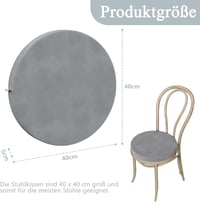PRIMEPATIO Kerek Ülőpárna Szett 2db Világosszürke 40x40x5cm 3