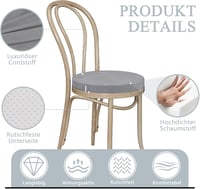 PRIMEPATIO Kerek Ülőpárna Szett 2db Világosszürke 40x40x5cm 2