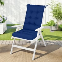 PRIMEPATIO Pernă pentru scaun de exterior cu spătar înalt, 120x45 cm, grosime 8 cm, impermeabilă, capitonată, cu șnururi de prindere, pentru scaune de grădină, terasă sau dining din ratan 2