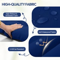 PRIMEPATIO Pernă pentru scaun de exterior cu spătar înalt, 120x45 cm, grosime 8 cm, impermeabilă, capitonată, cu șnururi de prindere, pentru scaune de grădină, terasă sau dining din ratan 5