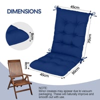 PRIMEPATIO Pernă pentru scaun de exterior cu spătar înalt, 120x45 cm, grosime 8 cm, impermeabilă, capitonată, cu șnururi de prindere, pentru scaune de grădină, terasă sau dining din ratan 3