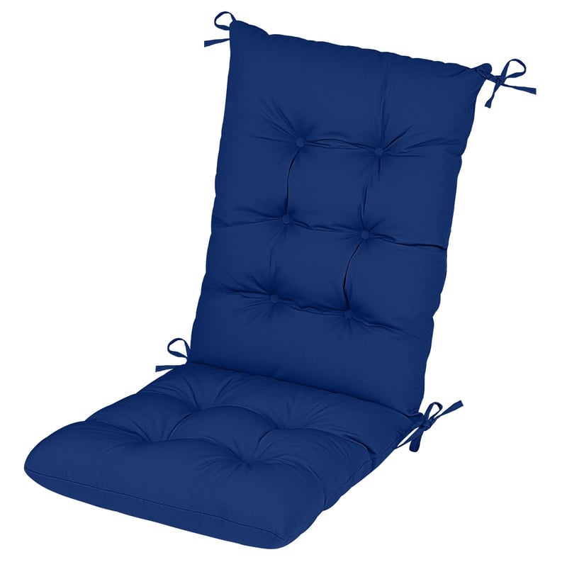 PRIMEPATIO Pernă pentru scaun de exterior cu spătar înalt, 120x45 cm, grosime 8 cm, impermeabilă, capitonată, cu șnururi de prindere, pentru scaune de grădină, terasă sau dining din ratan