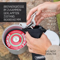 PRIMUS Express Gázfőző Kemping Túrázás Outdoor Főzőlap Izobután Gáz Rozsdamentes Acél Ezüst 96g 6