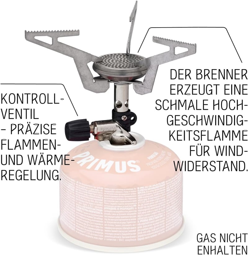 PRIMUS Express Gázfőző Kemping Túrázás Outdoor Főzőlap Izobután Gáz Rozsdamentes Acél Ezüst 96g