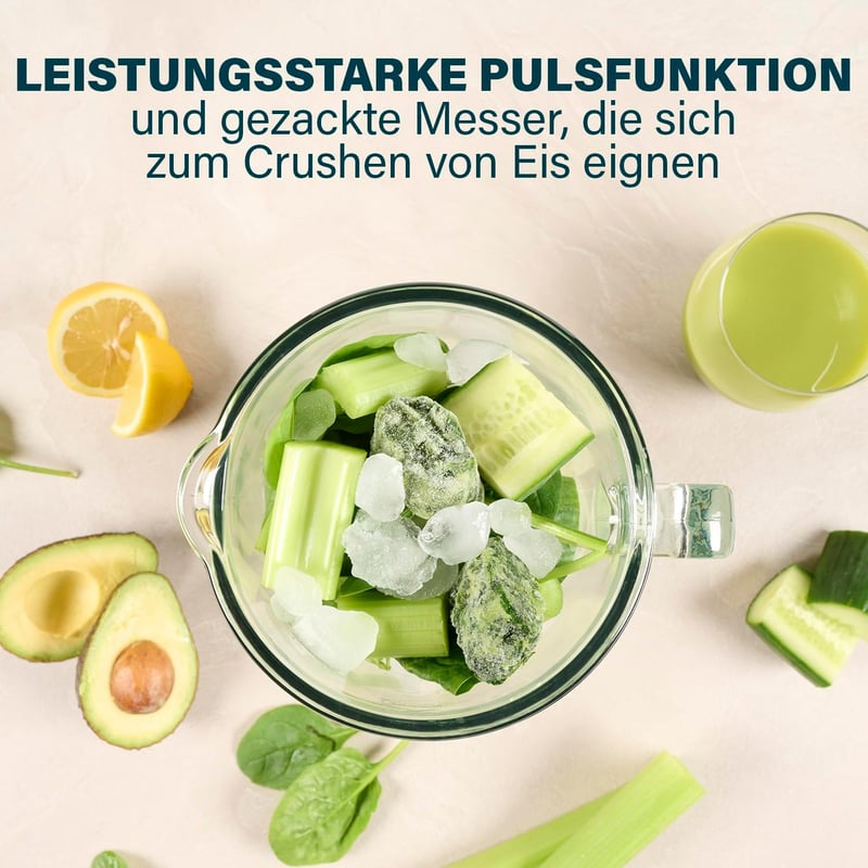Princess 1000W Turmixgép 1,5L Üveg Kancsóval, 4 Fokozat és Pulse Funkcióval
