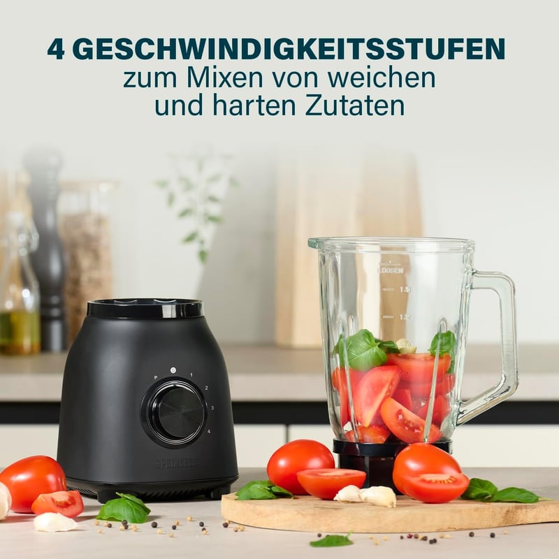 Princess 1000W Turmixgép 1,5L Üveg Kancsóval, 4 Fokozat és Pulse Funkcióval