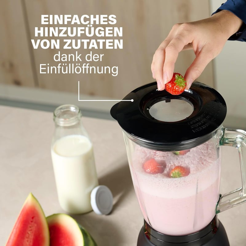 Princess 1000W Turmixgép 1,5L Üveg Kancsóval, 4 Fokozat és Pulse Funkcióval