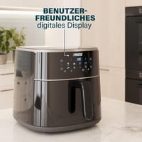 Digitálna teplovzdušná fritéza Princess 182254 - Nastaviteľná kapacita - Max. 8 l - 6 prednastavených programov - Digitálny displej - Menej 6