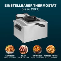 Friteuză Princess 184090, 5 litri, 3270 W, tehnologie zonă rece, fereastră de vizualizare, oțel inoxidabil, termostat dublu, ușor de curățat, detașabilă 6
