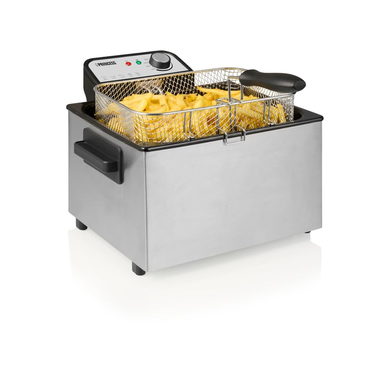 Friteuză Princess 184090, 5 litri, 3270 W, tehnologie zonă rece, fereastră de vizualizare, oțel inoxidabil, termostat dublu, ușor de curățat, detașabilă