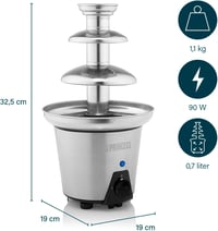 Princess 3 szintes csokoládé szökőkút melegítő funkcióval 0,7 L 90 W 2