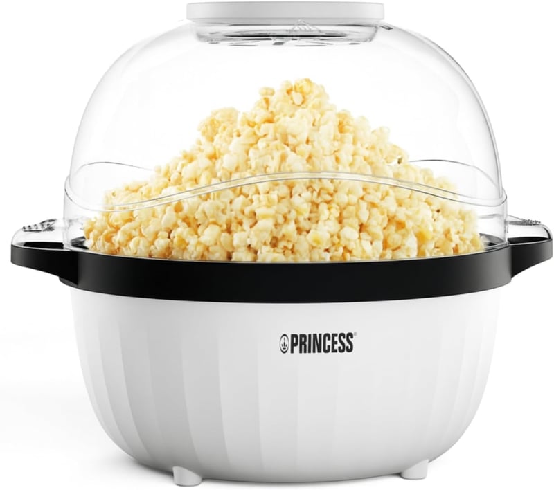 Princess 4,5L Popcorn Készülék Keverőrudas Vaj Olvasztóval és Átlátszó Fedéllel