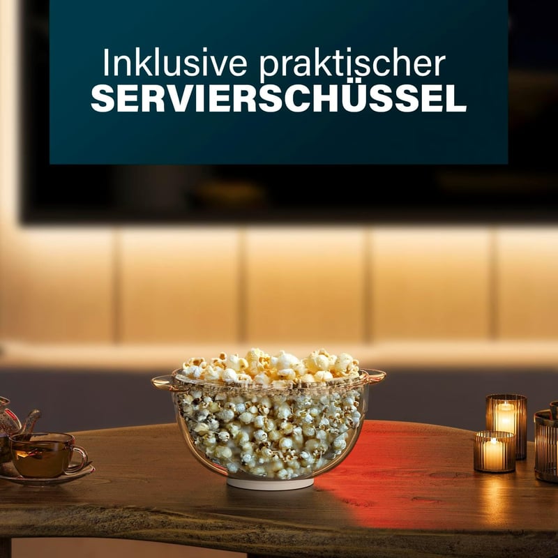 Princess 4,5L Popcorn Készülék Keverőrudas Vaj Olvasztóval és Átlátszó Fedéllel