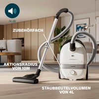 Aspirator cu sac Princess Airmotion Plus 336080 – 4L, 700W, filtru HEPA, rază de acțiune 10m, silențios (68 dB), tub telescopic 6