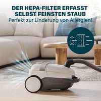 Aspirator cu sac Princess Airmotion Plus 336080 – 4L, 700W, filtru HEPA, rază de acțiune 10m, silențios (68 dB), tub telescopic 4
