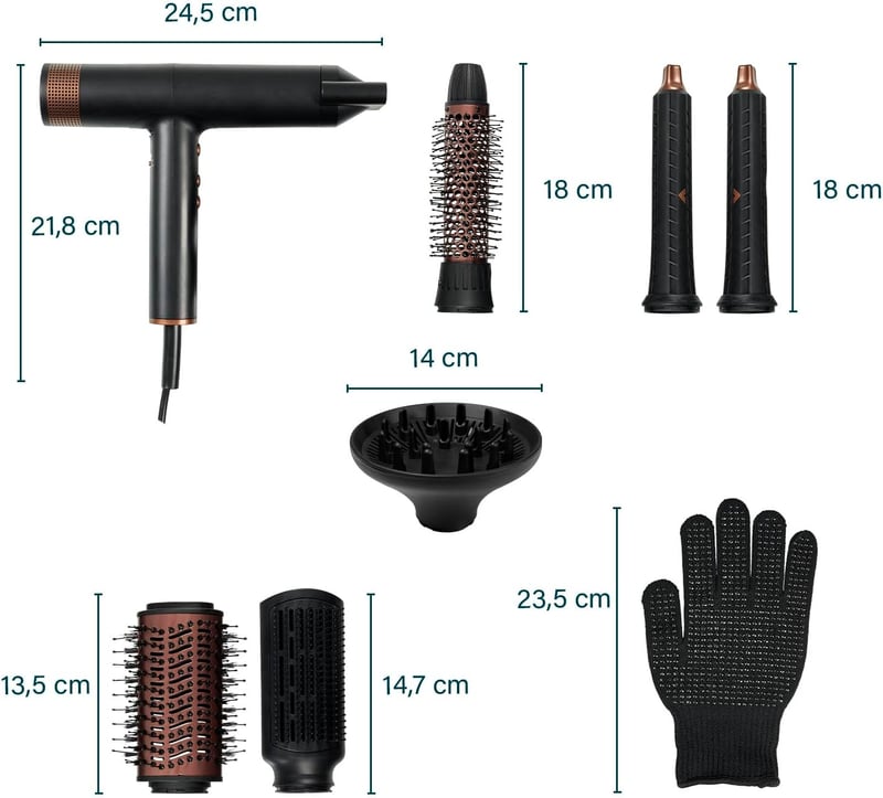 Princess Airstyler Pro 7az1-ben Hajstyler 2000W Ionos Technológia Utazótáskával