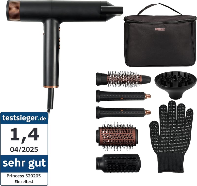 Princess Airstyler Pro 7az1-ben Hajstyler 2000W Ionos Technológia Utazótáskával