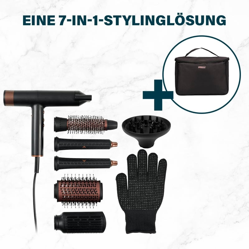 Princess Airstyler Pro 7az1-ben Hajstyler 2000W Ionos Technológia Utazótáskával