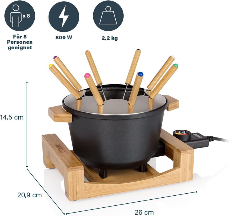 Princess Bamboo Fondue Pure Készlet Bambusz Tálcával