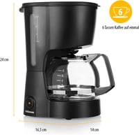 Princess CM-1246 Kávéfőző 6 Csészés Kapacitás 600W Tartó Funkcióval 2